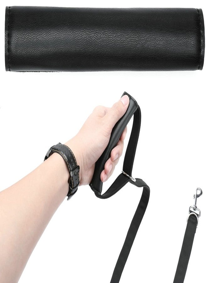 DEYACE Dog Leash Grip Handle Sleeve Dog Leash Wrap Leather and Soft Neoprene Ensure Comfortable Grip Black - Image 1